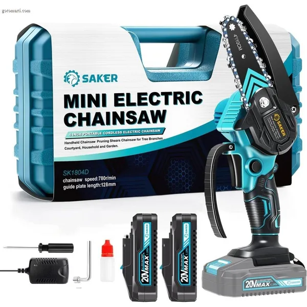Saker Mini Chainsaw,Portable Electric Chainsaws Cordless,Small Handheld Chain Saw Pruning Shears Chain Saws for Tree Branches,Christmas Gifts for for Men Dad Husband Women,Courtyard and Garden