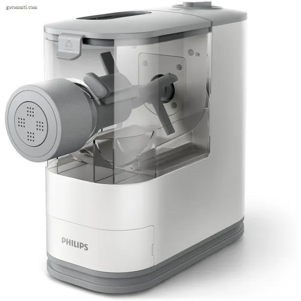 Philips Kitchen Appliances Compact Pasta and Noodle Maker. Viva Collection. Comes with 3 Default Classic Pasta Shaping Discs. Fully Automatic. Recipe Book. Small. White (HR2370/05)