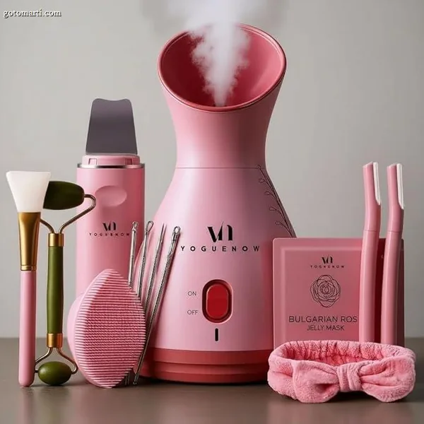 Facial Steamer Spa Kit with Complimentary 17 Skin Care Tools | Face Steamer for Facial Deep Cleaning with Towel Warmer & Humidifier Mode| Self Care Gifts for Women, Spa Gifts, Birthday Gifts for Women