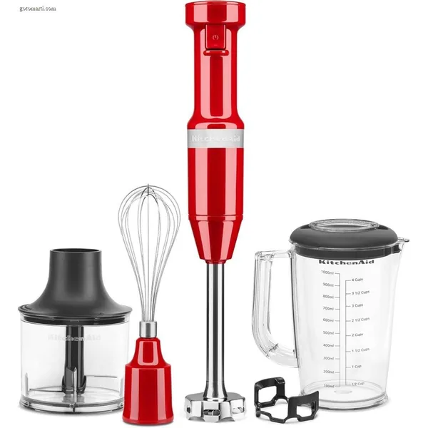 KitchenAid Variable Speed Corded Hand Blender with Accessories. Empire Red. KHBV83ER