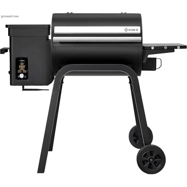 Brisk It Zelos-450 Electric Wood Pellet Smoker Grill – A.I. Smart BBQ Grill with WiFi. 7-in-1 Outdoor Grill & Smoker. PID Controller (Up to 500°F). 450 sq.in Cooking Area. Meat Probe