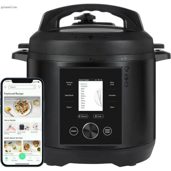 CHEF iQ Smart Pressure Cooker with WiFi and Built-in Scale - Easy-to-Use 10-in-1 Multicooker with 500+ Guided Recipes - Rice Cooker. Slow Cooker. Instant Meals for Foodies - 6 Quart - Family Size