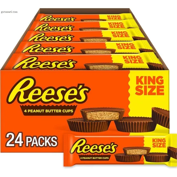 REESE’S Milk Chocolate King Size Peanut Butter Cups. Candy Packs. 2.8 oz (24 Count)