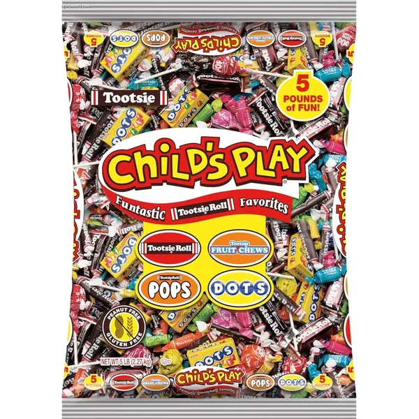 Tootsie Roll Child’s Play Candy Favorites – Made in USA – 5 Pounds of Individually Wrapped Party Candy – Funtastic Variety Mix Bag – Peanut Free. Gluten Free (5 Pounds)